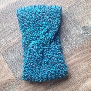 Handmade Knit Twist Blue Hues Headband